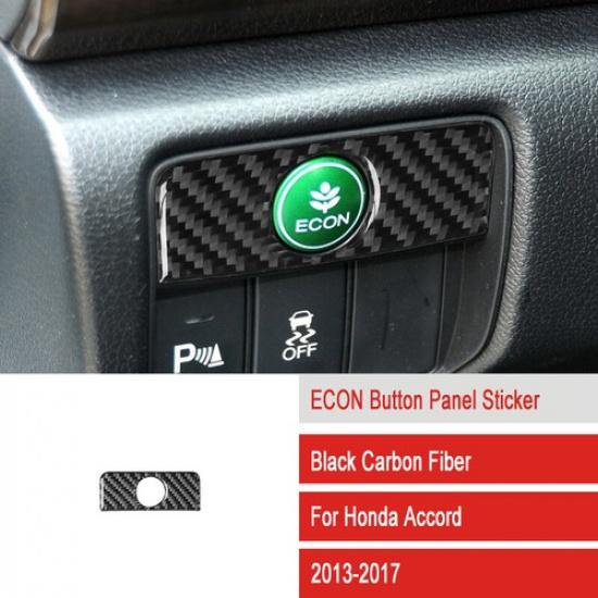 Carbon Fiber Interior ECON Button Panel Cover Trim For Honda Accord 2013-2017
