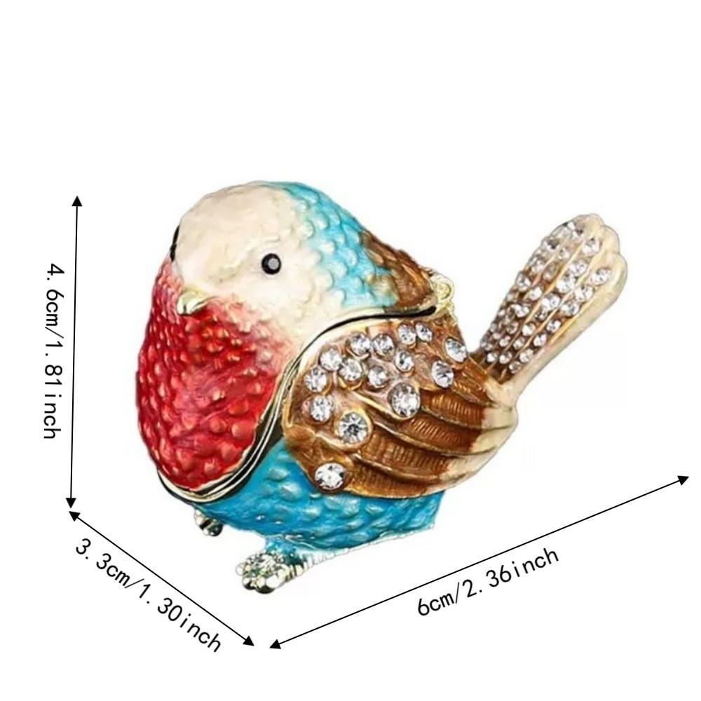 Metal Material Metal Hinged Jewelry Box Mini Size Animal Statue Jewelry Holder For Earrings