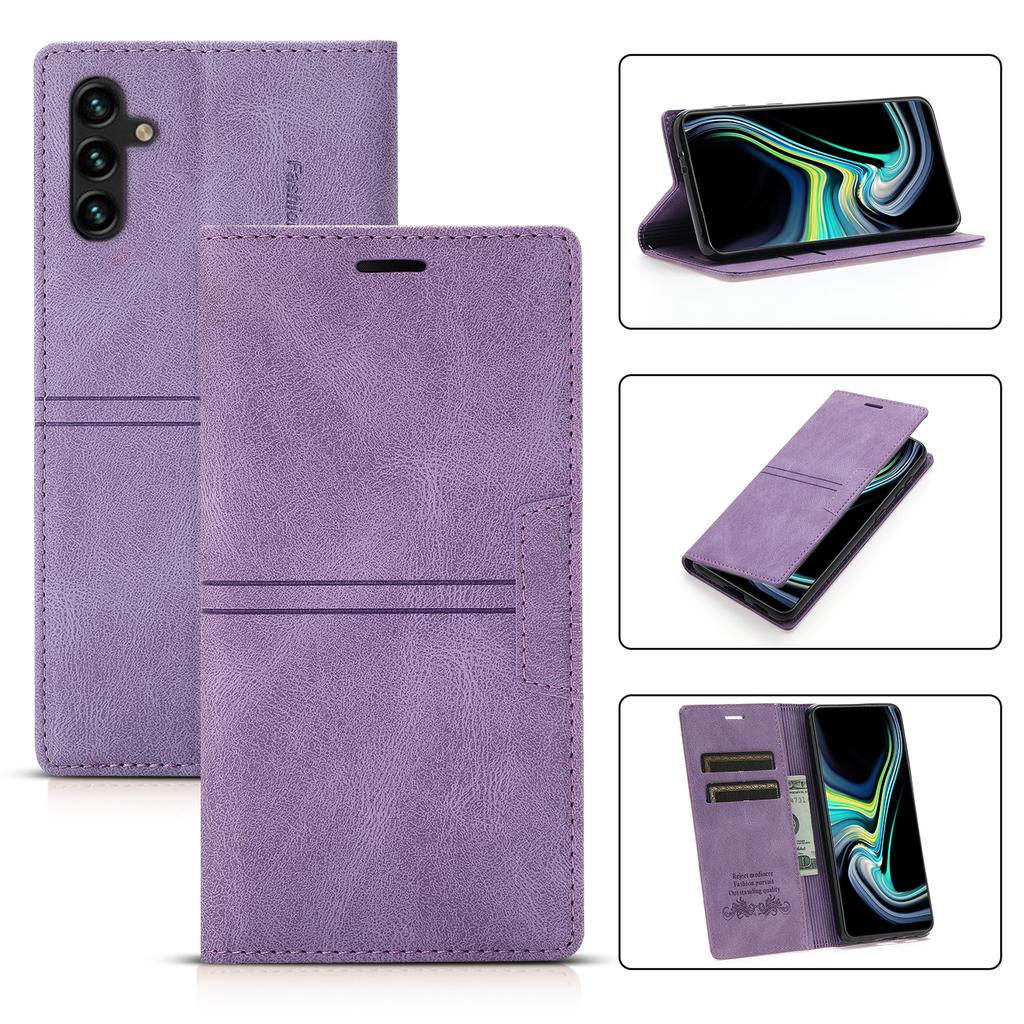 Für Samsung Galaxy A35 5G Handyhülle Magnetische Auto-Close-Up Flip Stand Brieftasche Lederhülle