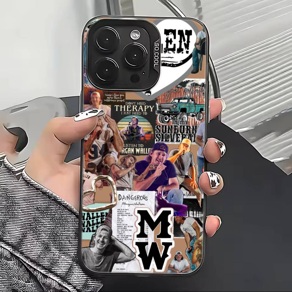 Morgan W-Wallen Singer Phone Case For iPhone 17,16,15,14,13,12,11 Plus,Pro Max,XS,Colorful Silver Black Cover