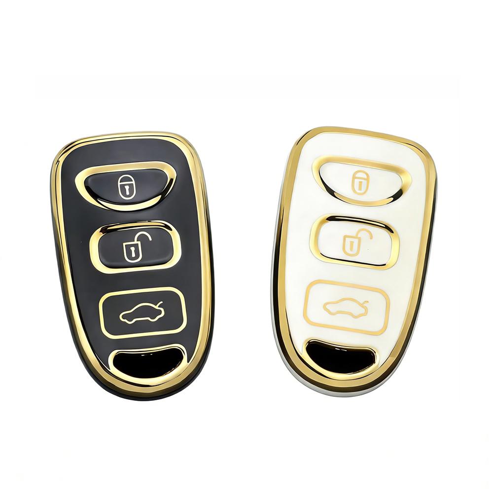 TPU Car Key Fob Cover Shell for Hyundai Kia Tucson Sonata Santa FE Carens 2007-2011 Anti-scratch Remote Key Protector Key Chain