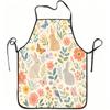 1pc Bunny Apron with Bunny & Floral Print - Adjustable Waistband, Durable Easy-Clean Polyester Suitable for Kitchen Cooking, Gardening, Orchard Pickin