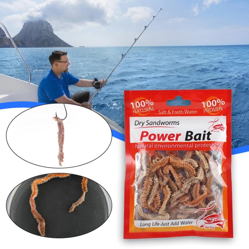 10g Weiche Künstliche Sandwurm Angelköder Lebensecht Trockene Würmer Tragbar Salzwasser Süßwasser Meeresfischen Futterspender Angler Zubehör