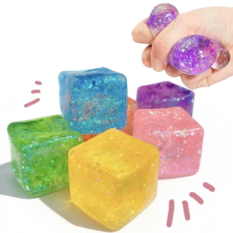 Jucării Jucării Cub de Gheață Anti-stres S quishy Mingie cu Revenire Lentă pentru Ameliorarea Stresului Jucărie Anti Stres Squishy cu Revenire Lentă