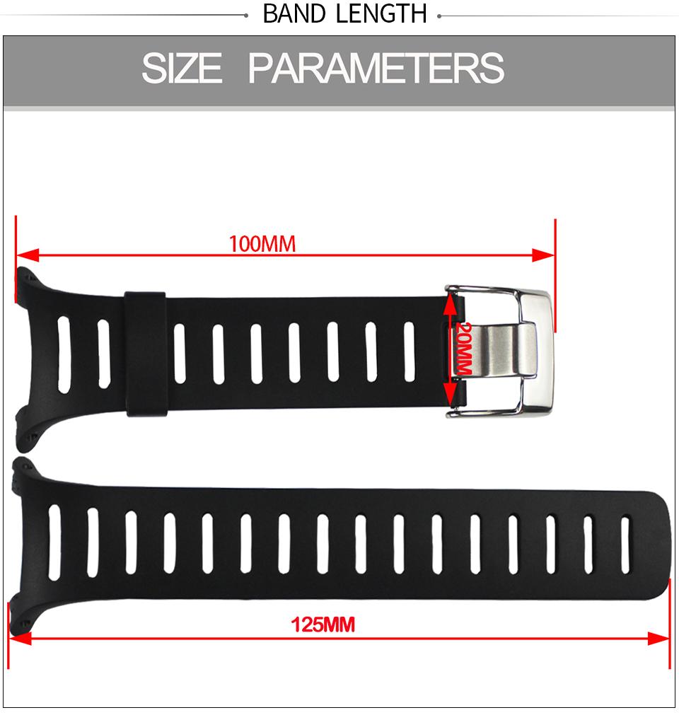 Silicone Strap For SUUNTO T Series Watch Band T1 T1C T3 T3C T3D T4C T4D Men's Sports Waterproof Rubber Bracelet