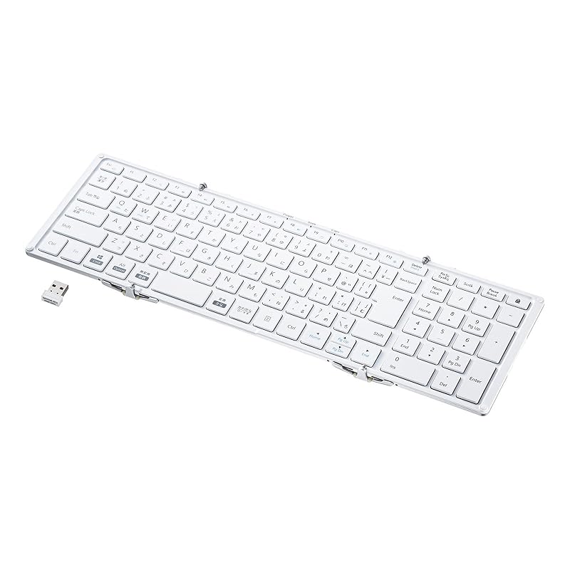

Sanwa Supply keyboard mobile foldable Wireless (USB A connection) full size pantograph white SKB-WL35W