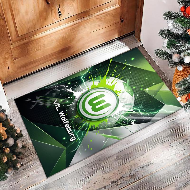 VfL Wolfsburg FC Soccer Football Pattern Soft Area Rug Non Slip Indoor Floor Carpet Sports Decor Mat for Bedroom