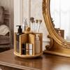 Bamboo Rotating Cosmetic Storage Box Large Capacity Makeup Organizer  Bathroom