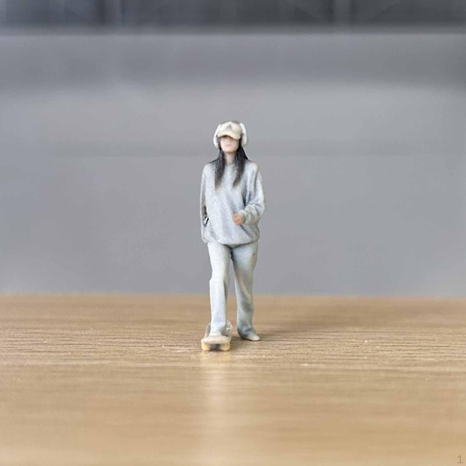 

1:64 Scale Miniature Girl Figure People Sturdy Collection Tiny Model Painted for