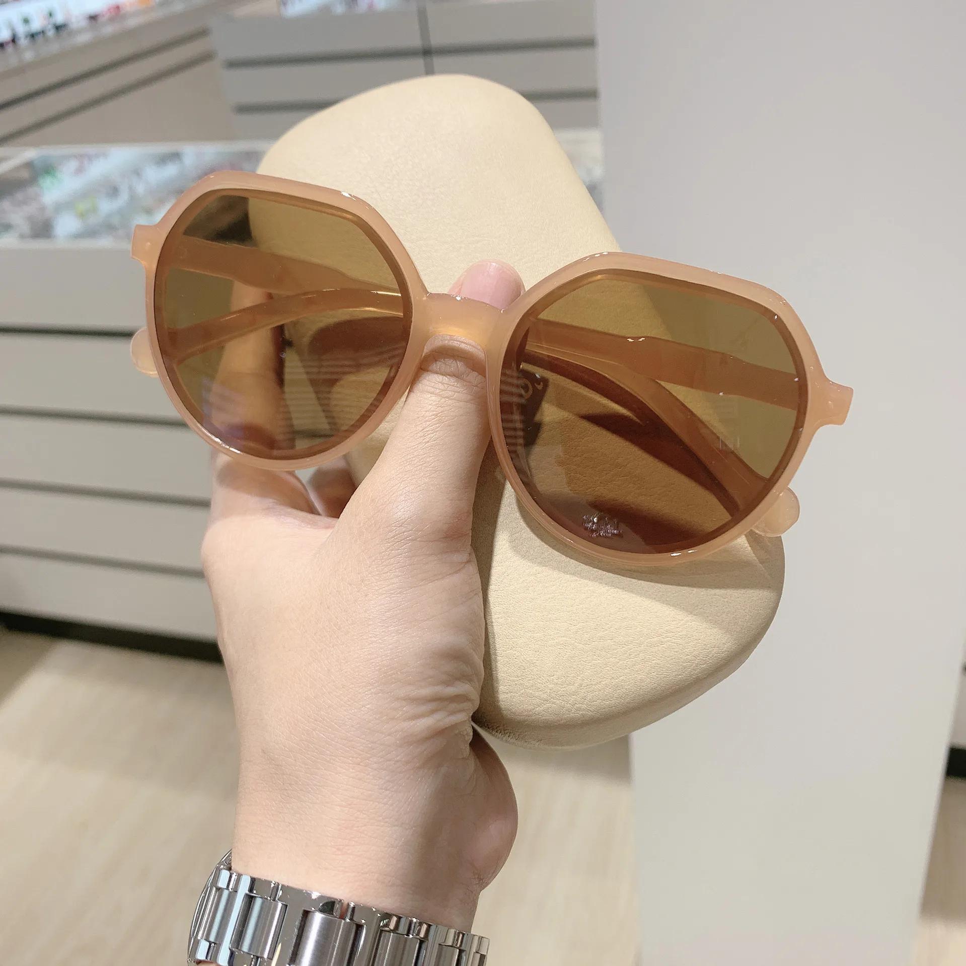 

Fashion Style All-Match Trend Sunglasses Personalized Round Frame Sunglasses Ins Trend Candy Color Big Frame Sunglasses