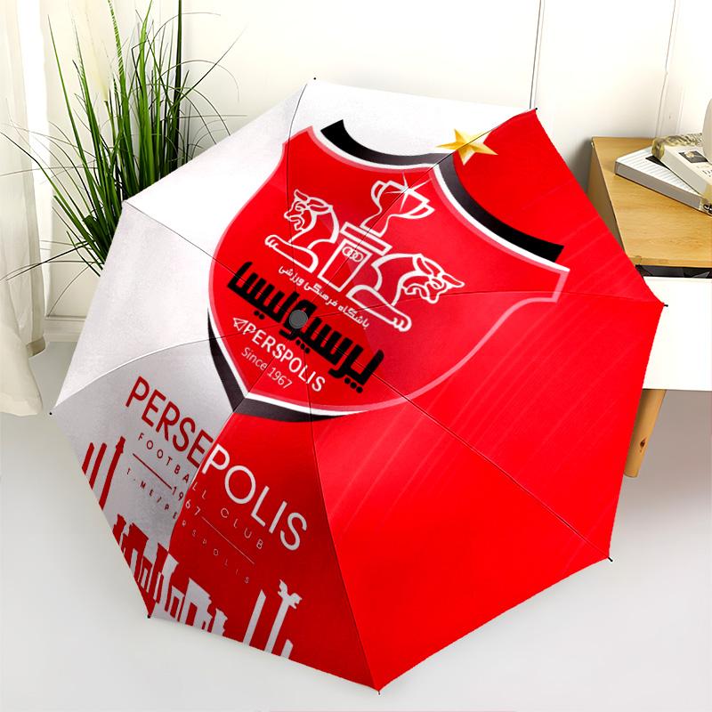 Persepolis FC Pattern, Automatic Folding Umbrella, Portable and Foldable Design, 8 Ribs, a Christmas or Birthday Gift.