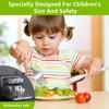 9Pcs Kids Silverware Set 410 Stainless Steel Kids Fork Spoon and Cutter Set Safe Ergonomic Toddler Utensils for Kids Boys Girls