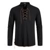 High Quality Men's Shirt Henry Long Sleeve Casual Beach Men's Stand-Up Collar Hippie Shirt