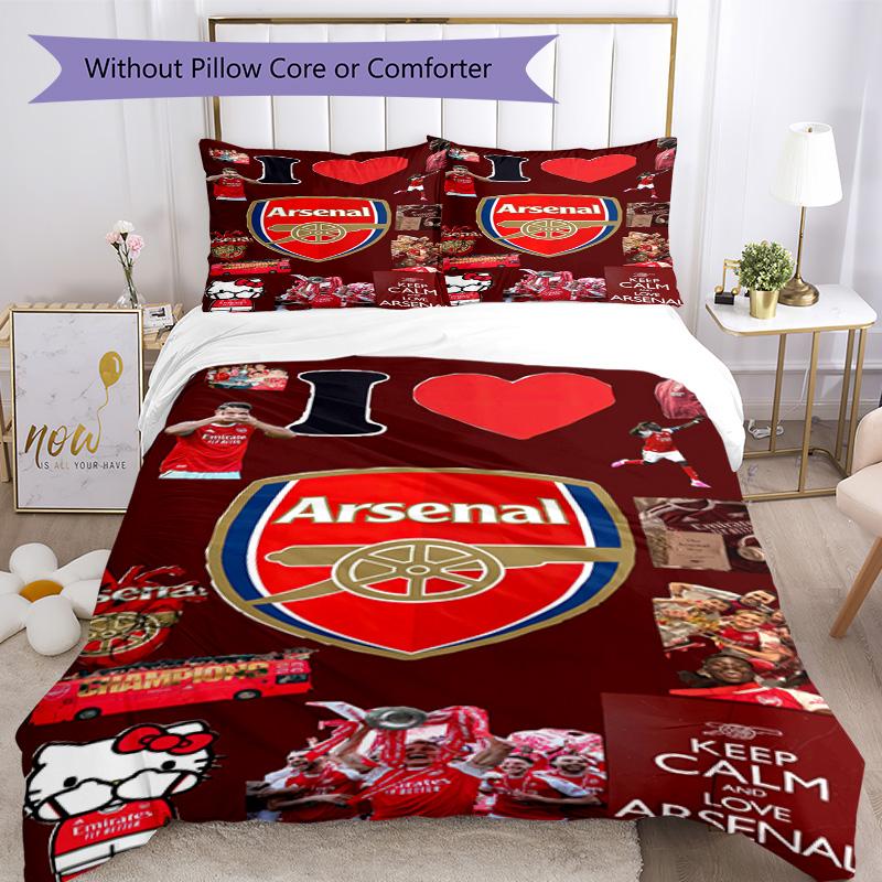 Arsenal Bedding Set Breathable Duvet Cover with Pillowcases Decorative Bed Linen for Bedroom Home Decoration Birthday Gift