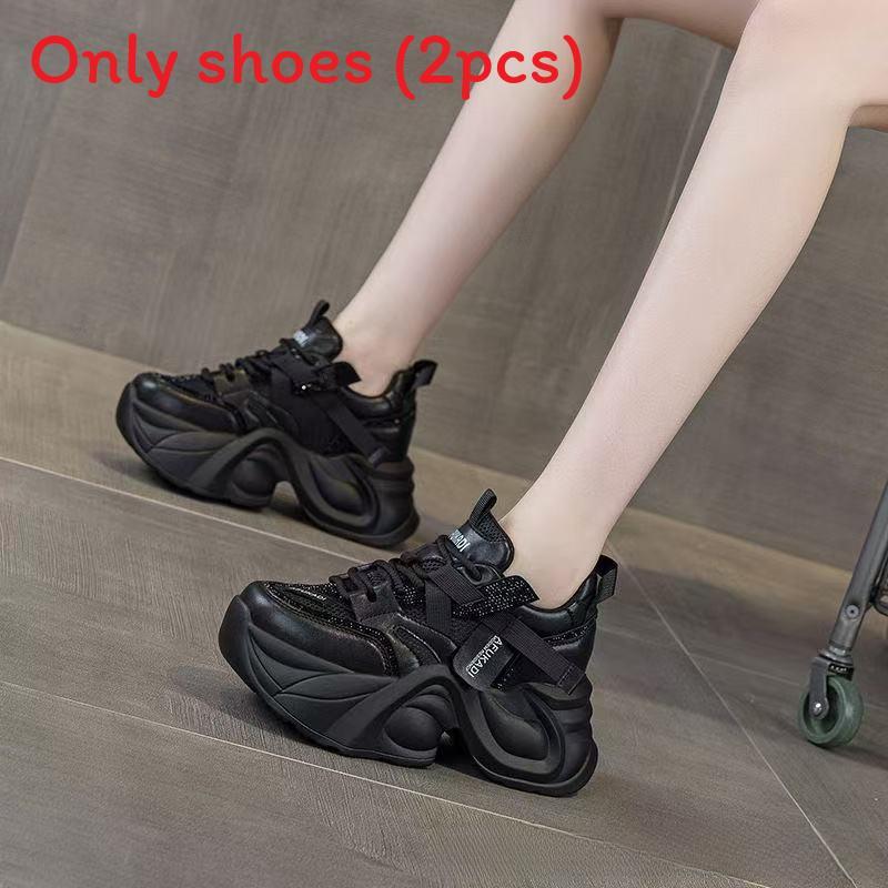 Shoe Platform Sneakers With Breathable Leather For Women Summer Casual Comfort