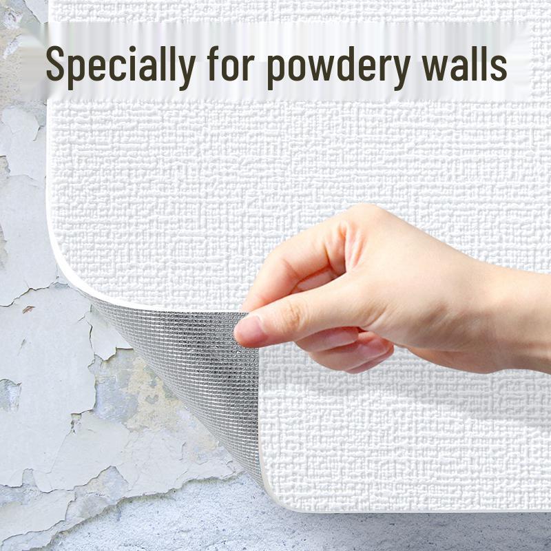 3D Self-Adhesive Waterproof Wallpaper Stickers for Dorms – White, Moisture-Proof Cover-Up