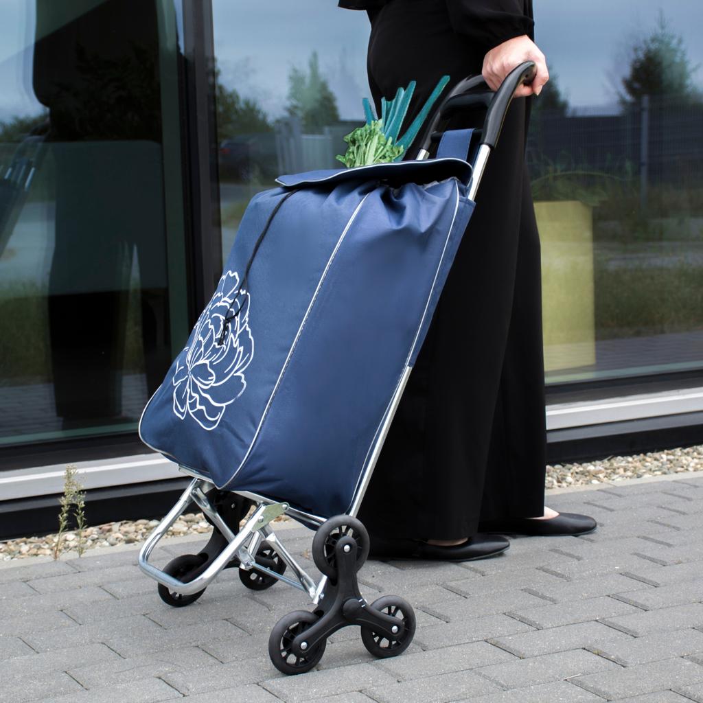 Shopping trolley shopping bag on wheels foldable strong solid waterproof