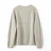 Women's Round Neck Cashmere Sweater - Rolled Hem, Marled Dot Yarn, Warm Knit for Autumn/Winter