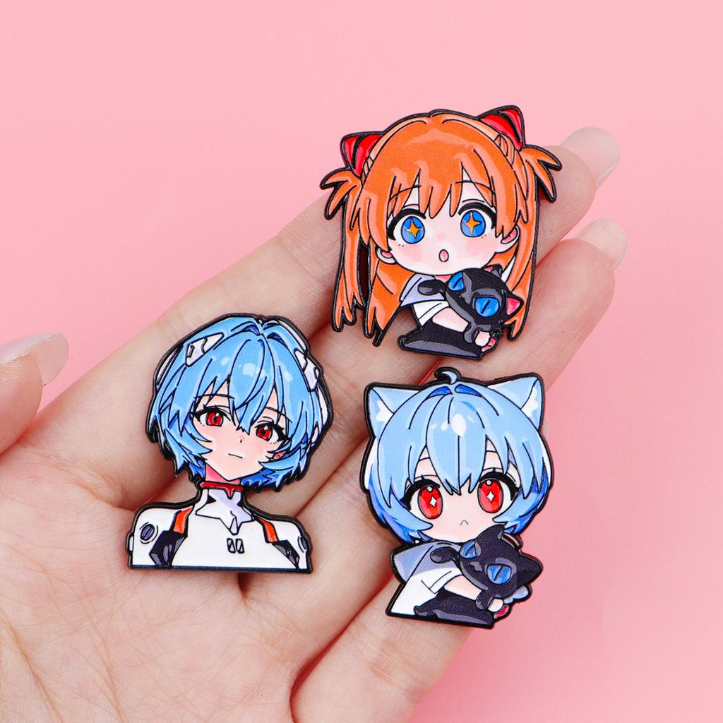 Evangelion Enamel Pins Anime Hina Asuka Figures Brooch Lapel Pin Badge On Backpack Clothing Accessories Fashion Jewelry Gifts