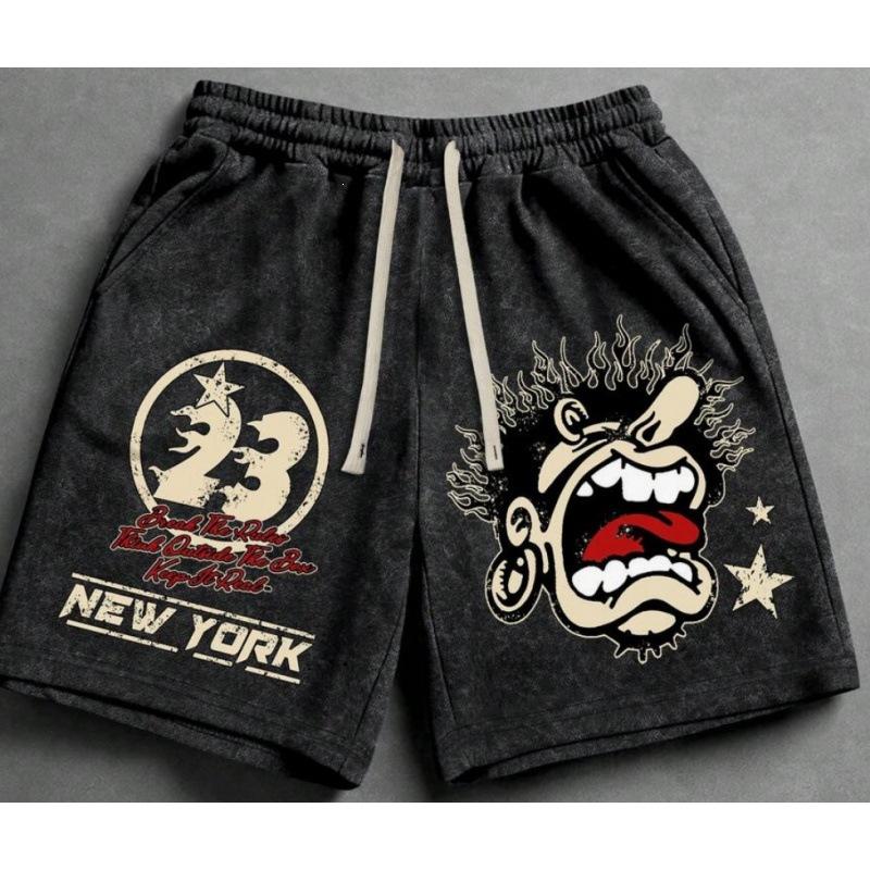 Street Hip Hop Free Muse Printed Shorts American Casual Loose Sports Pants Men's and Women's Same Trend