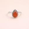 Red Onyx Pear Ring 7x10mm, Sterling Silver Boho Gemstone Ring, Teardrop Statement Jewelry, Handmade Gift for Women