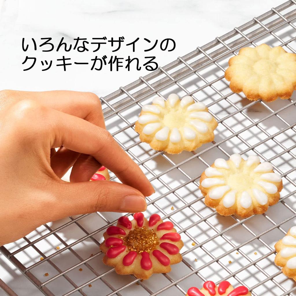 OXO Cookie Press with 12 Simply add dough and press the Discs lever.