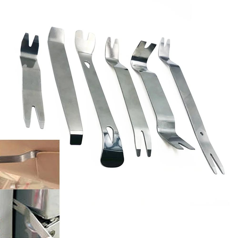 Car Inner Removal Tool 6pcs Kit Auto Car Radio Door Clip Panel Audio Removal Installer Pry Tool with Canvas Bag
