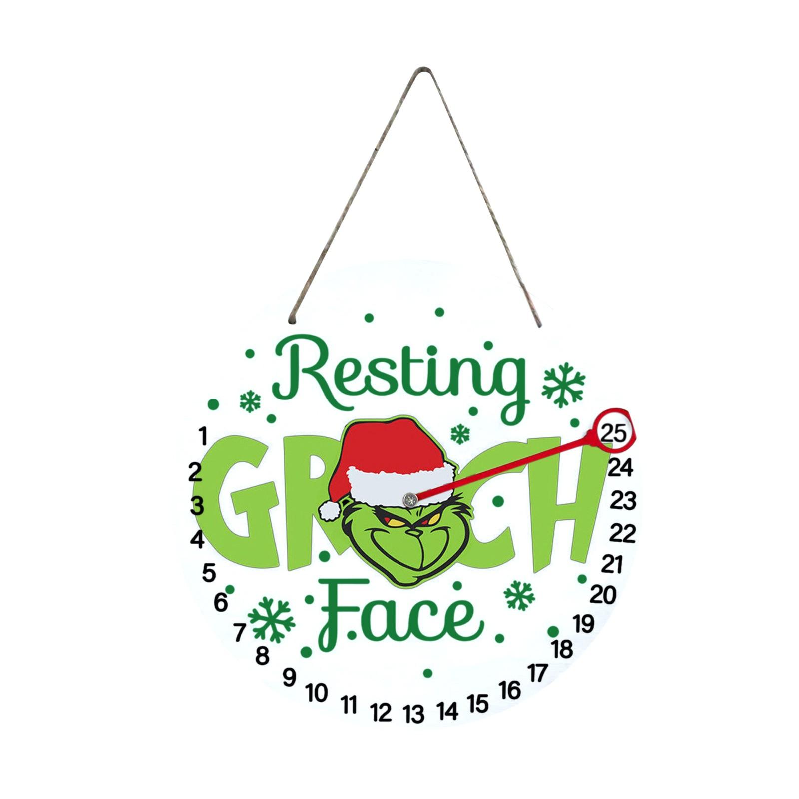30cm Christmas Countdown Wooden Sign Hanging Decoration Festive Holiday Countdown Calendar Door Plaque Seasonal Ornament