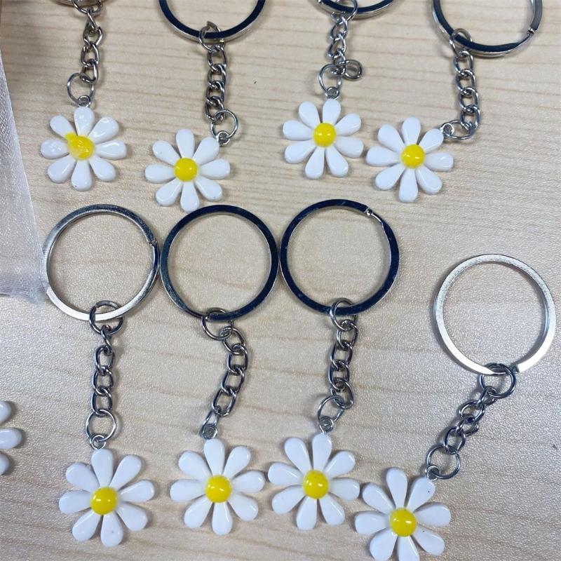 30 Pieces Daisys Keychain Set with Thank You Cards and Organza Bags for Appreciation Gifts Party Favors Birthday Present
