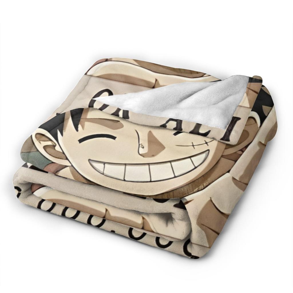Luffy Anime  Velvet Throw Blanket Luffy  Blanket for Home Travel Lightweight Plush Thin Quilt,