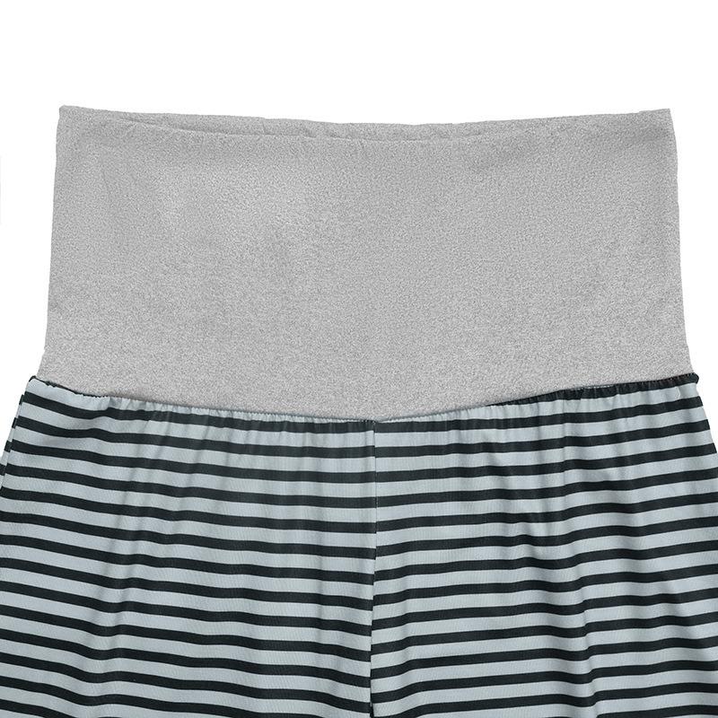 VEZFAA Damenmode Lässige Hosen mit Streifenmuster und hoher Taille