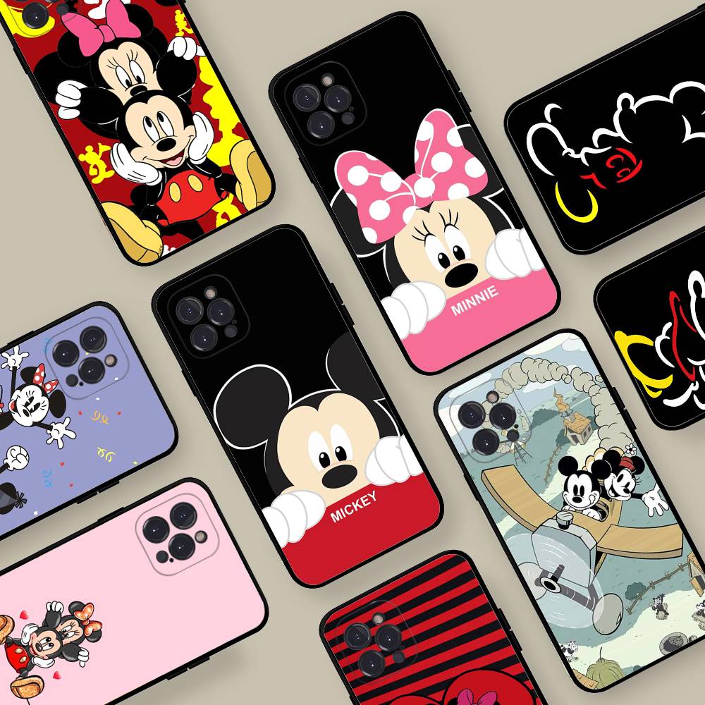 M-Minnie M-Mickey Phone Case for iPhone 16 17 Air 15 14 13 12 11 Pro Max 16E Plus Fundas