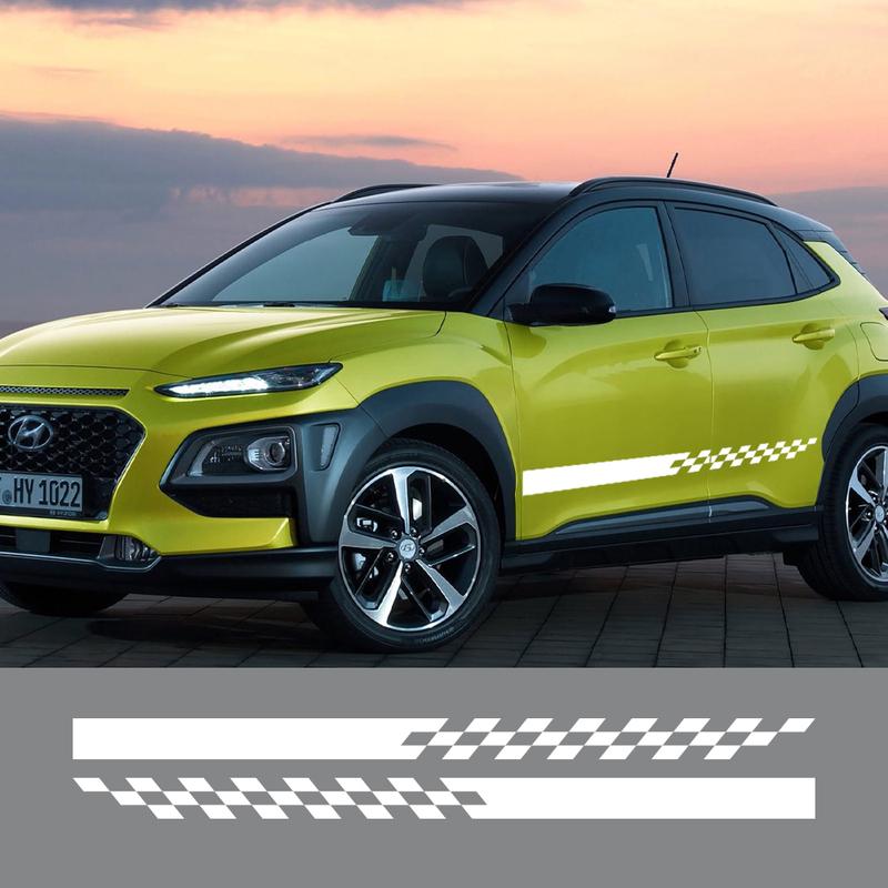 Car Door Side Vinyl Stickers For Hyundai Kona Hybrid N Line Electric Auto Graphic Stripes Racing Sport Styling Decal Accessories