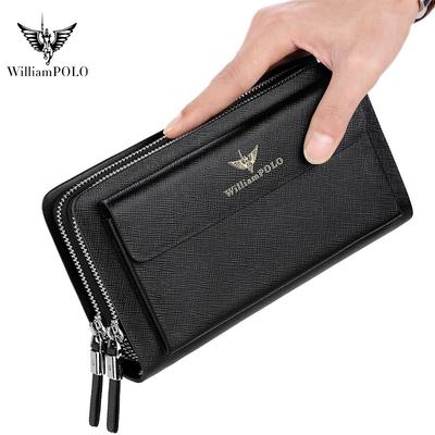 Emperor Paul Handbag Men's Leather Long Zipper Pure Cowhide Business Handbag Men's Wallet Men's
