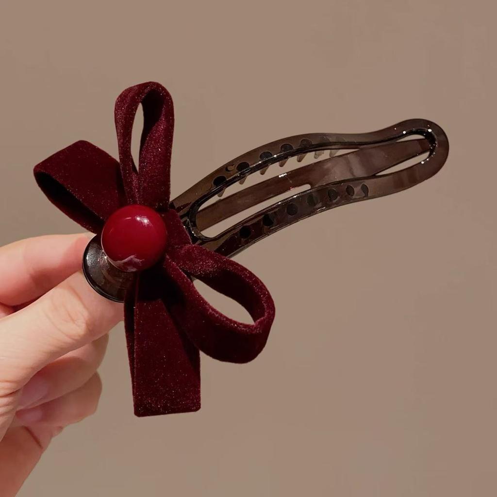 Sweet velvet bow duckbill clip hair clip women's back of the head plate hair clip headpiece 2025 new hair clip!