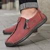 2025 Autumn Retro Red Loafers Shoes Man Quality Leather Casual Shoes Plus Size 48 Driving Shoes Men Footwear Mocasines De Hombre