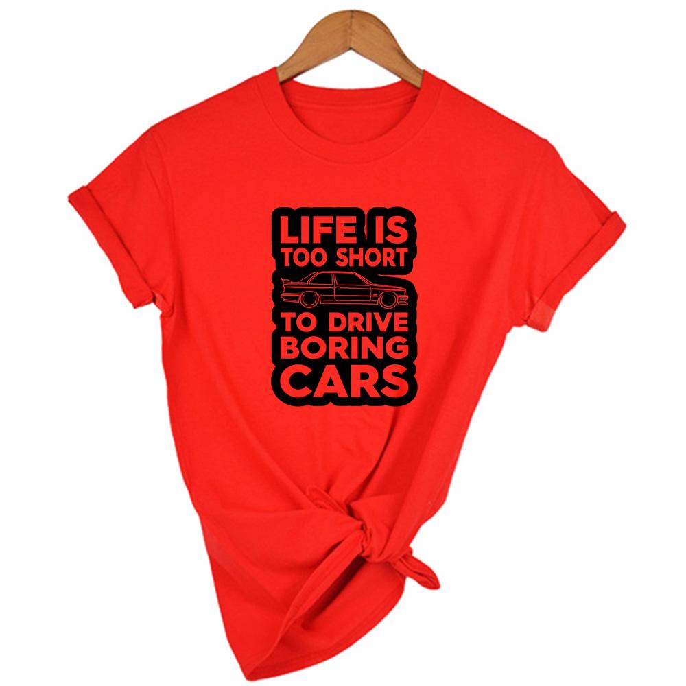 Das Leben ist zu kurz für langweilige Aufdrucke Damen S T-Shirt Lässig Sommer Lustig