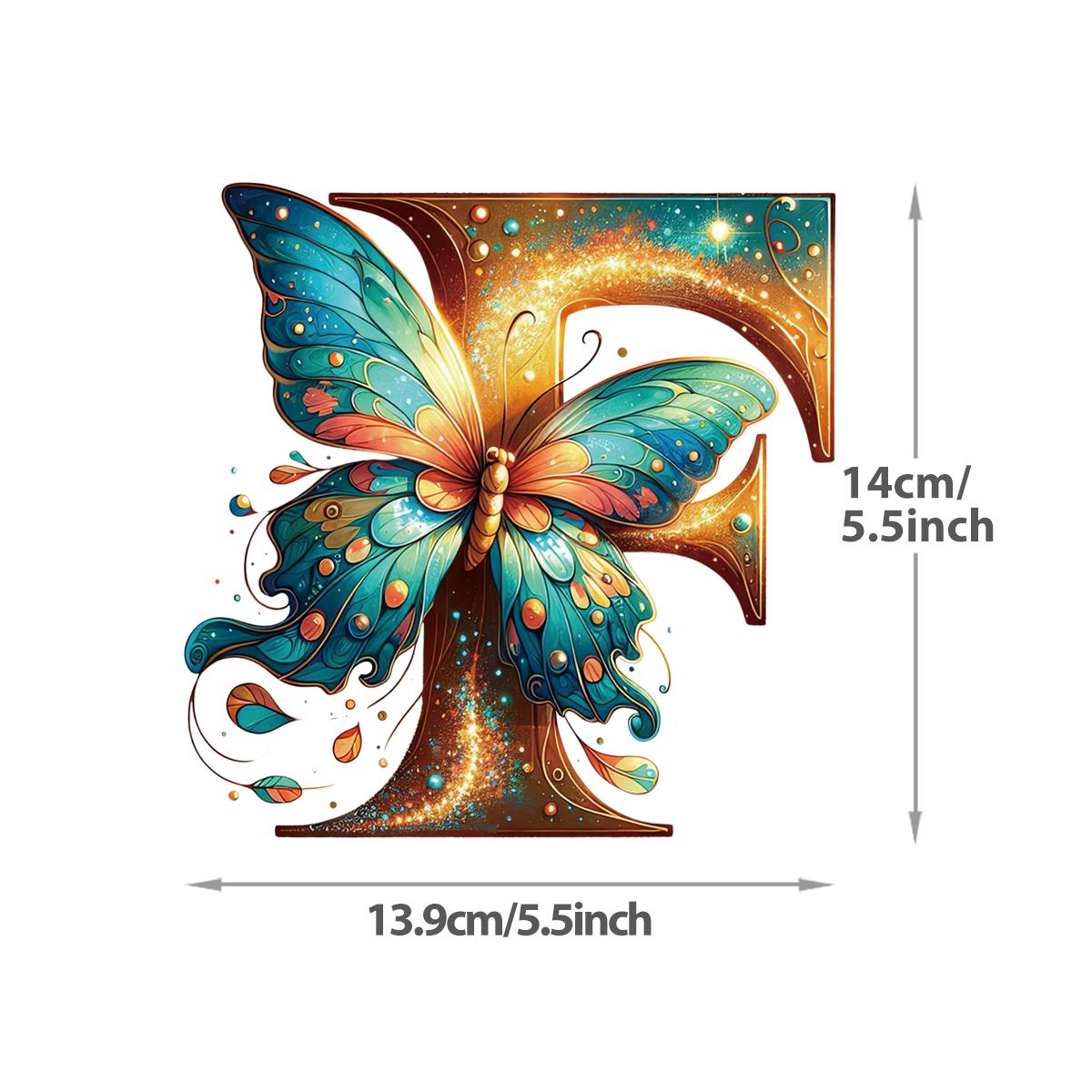 

DTF нашивки на одежду бабочка с буквами А-Я новый моющийся аксессуар для одежды с теплопередачей, нашивка «сделай сам» с индивидуальным логотипом