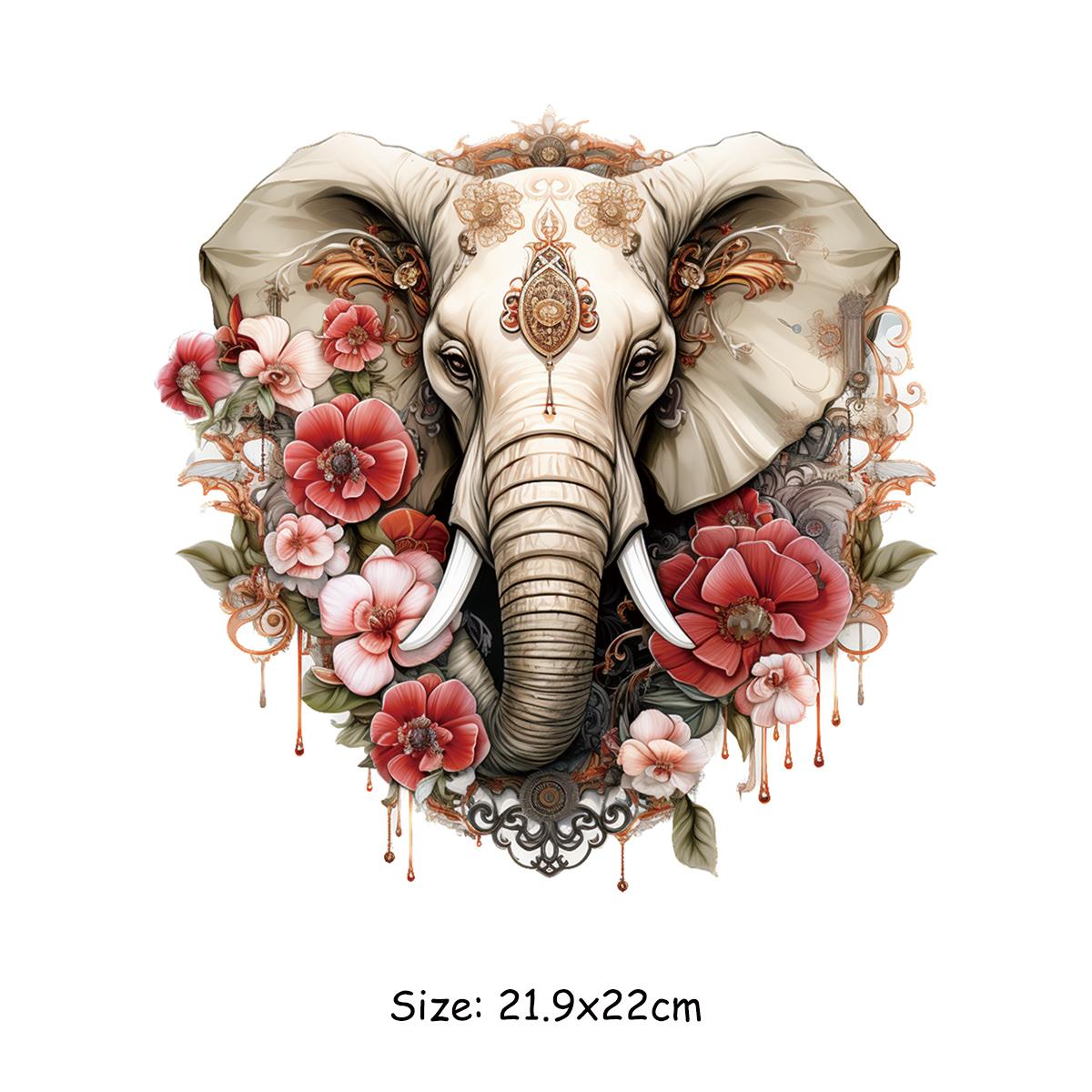 

Железная наклейка для одежды, толстовки со слоном, цветком и животными, Parches Ropa, теплопередача, «сделай сам», железная нашивка, принадлежности для рукоделия «сделай сам»