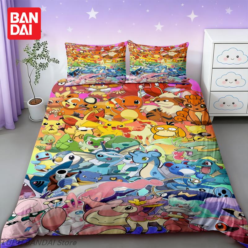 Pokemonzd Duvet Cover Pikachu Bedding Set Anime Pokemon Quilt Cover For Boys Kids Teens Girls Pokemon Quilt Cover Gift 135x200cm