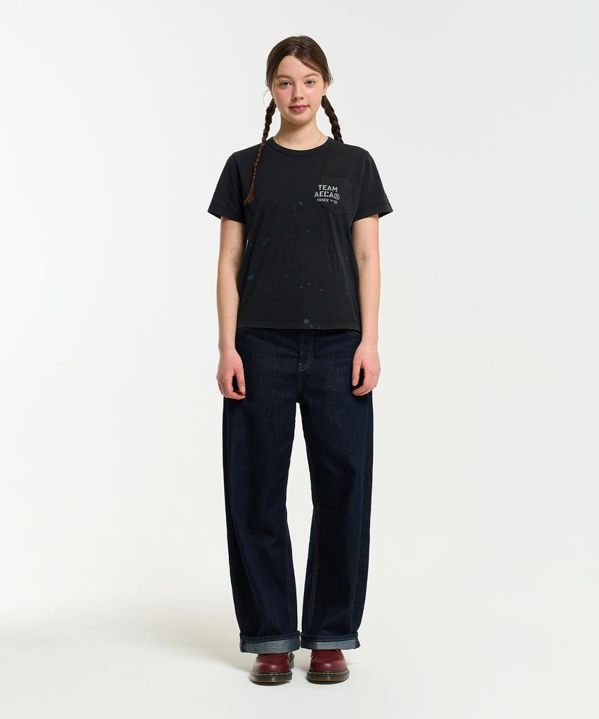 AECA (Woman) Team Aeca Pocket Painted Half Sleeve Tee-Black