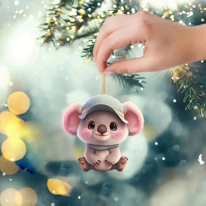 Whimsical 2d Acrylic Love Bear Car Pendant Keychain Adorable Decor For Bags Luggage And