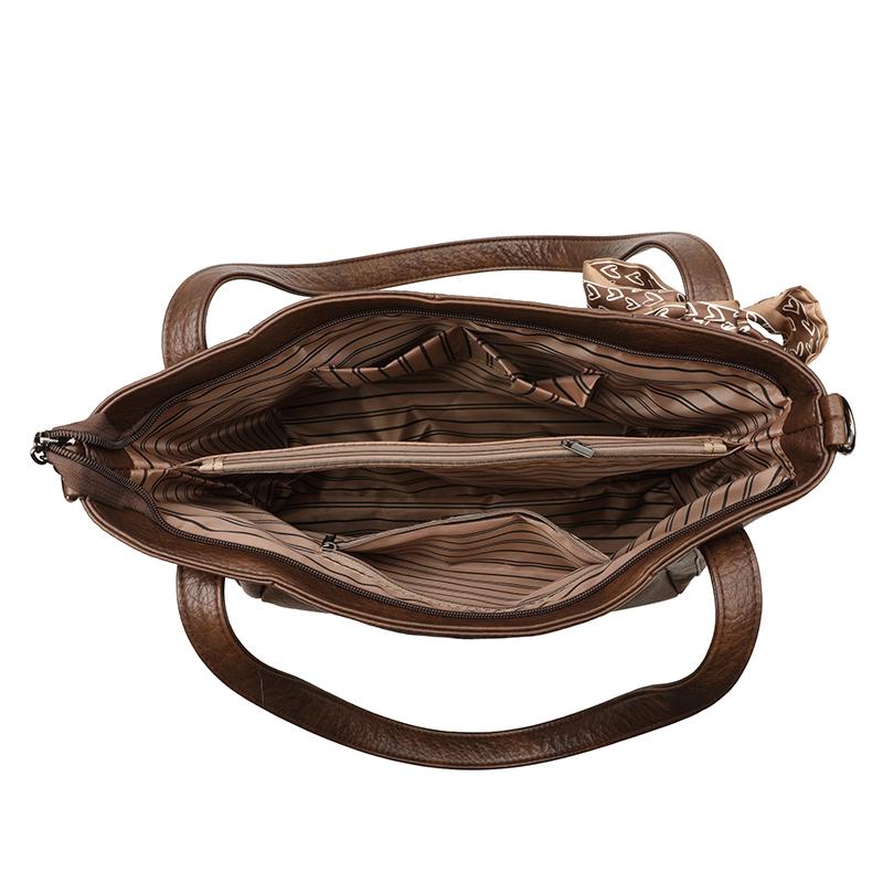 Large Capacity Commuter Shoulder Bag PU Retro Hand Tote Bag