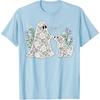Boo-P Floral Ghost and Dog Halloween Boop Humor Design T-Shirt