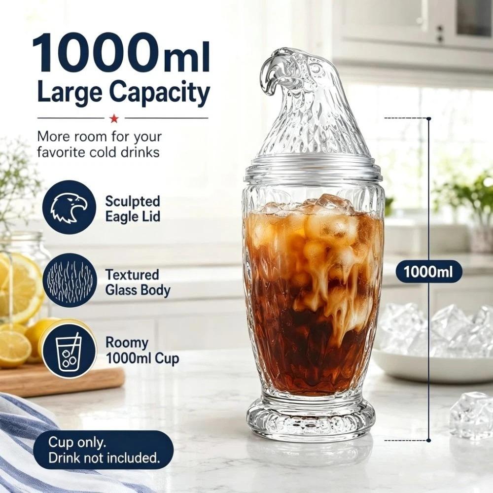 Whiskey Glass Eagle Shaped Glass Cup 3D Stereo Sculpted Drinkware Halloween Party