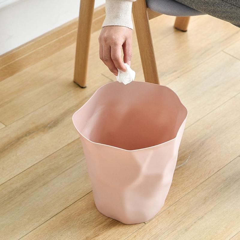 Irregular Trash Can Modern Plastic Garbage Rubbish Bin Waste Basket Flower Pot