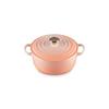 Le Creuset Signature Cocotte Ronde 20cm Cast Iron Enamel Pot, Peche, Gas, Induction, and Oven Compatible [Official Japanese Product]