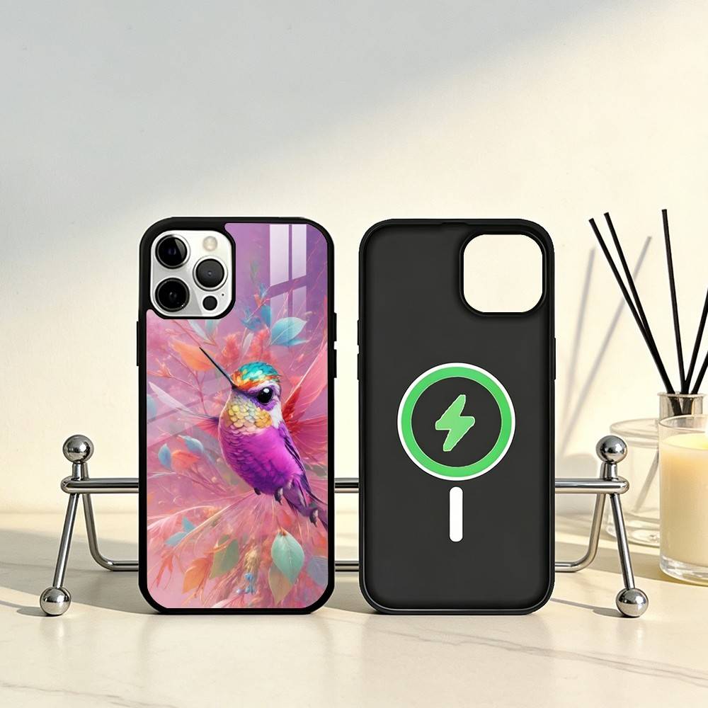 Bird Hummingbird painting Phone Case For iPhone17,16,15,14,13,12,11 Plus,Pro Max Magnetic For Magsafe Wireless Charging