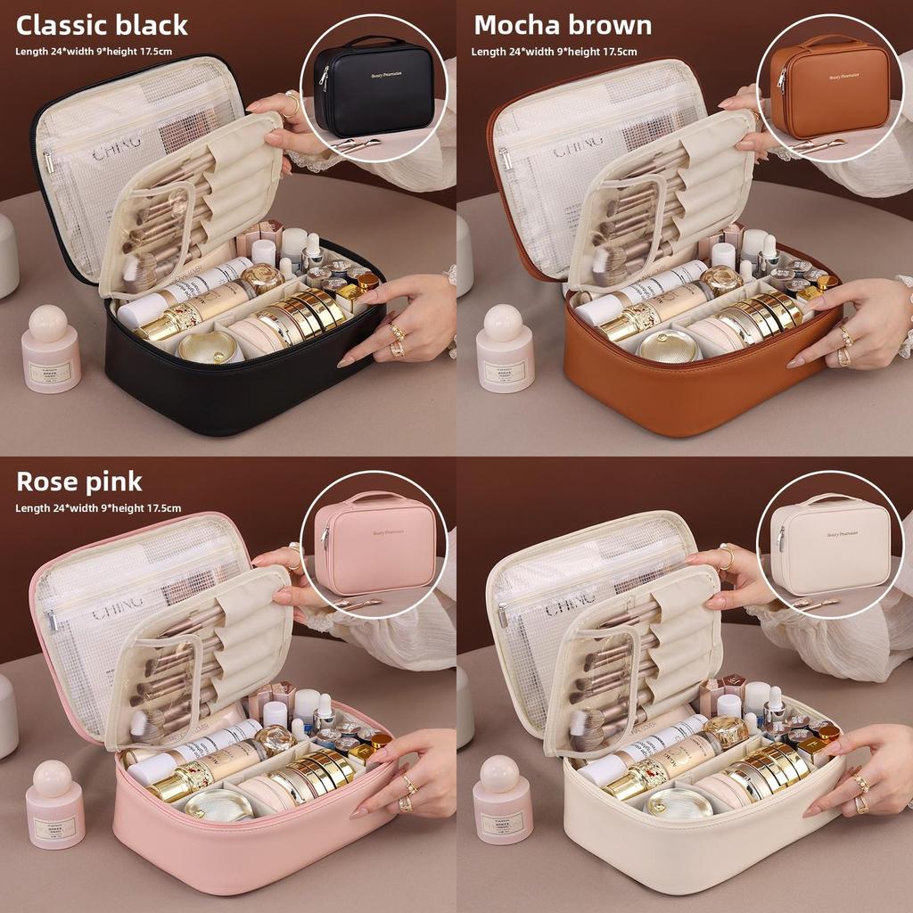 Large Capacity Makeup Bag With Waterproof Material For Travel And Daily Use