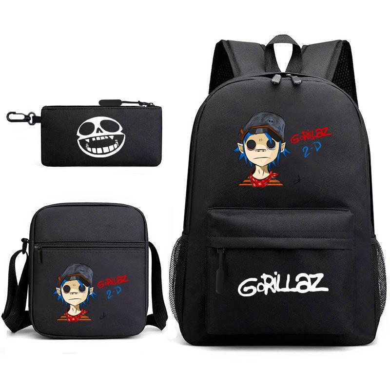 British virtual band trend heat transfer, primary and secondary school students schoolbag Gorillaz children's starry sky three-piece set, teenagers
